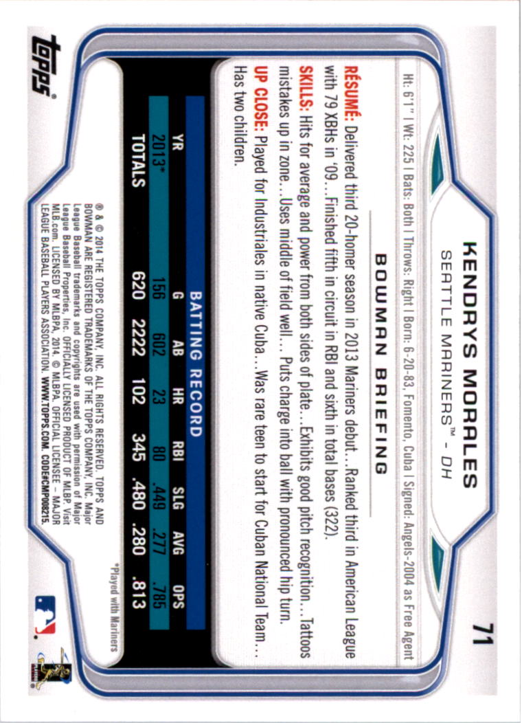 A0983- 2014 Bowman Hometown Baseball Card #s 1-220 -You Pick- 15+ FREE US SHIP - Picture 123 of 359