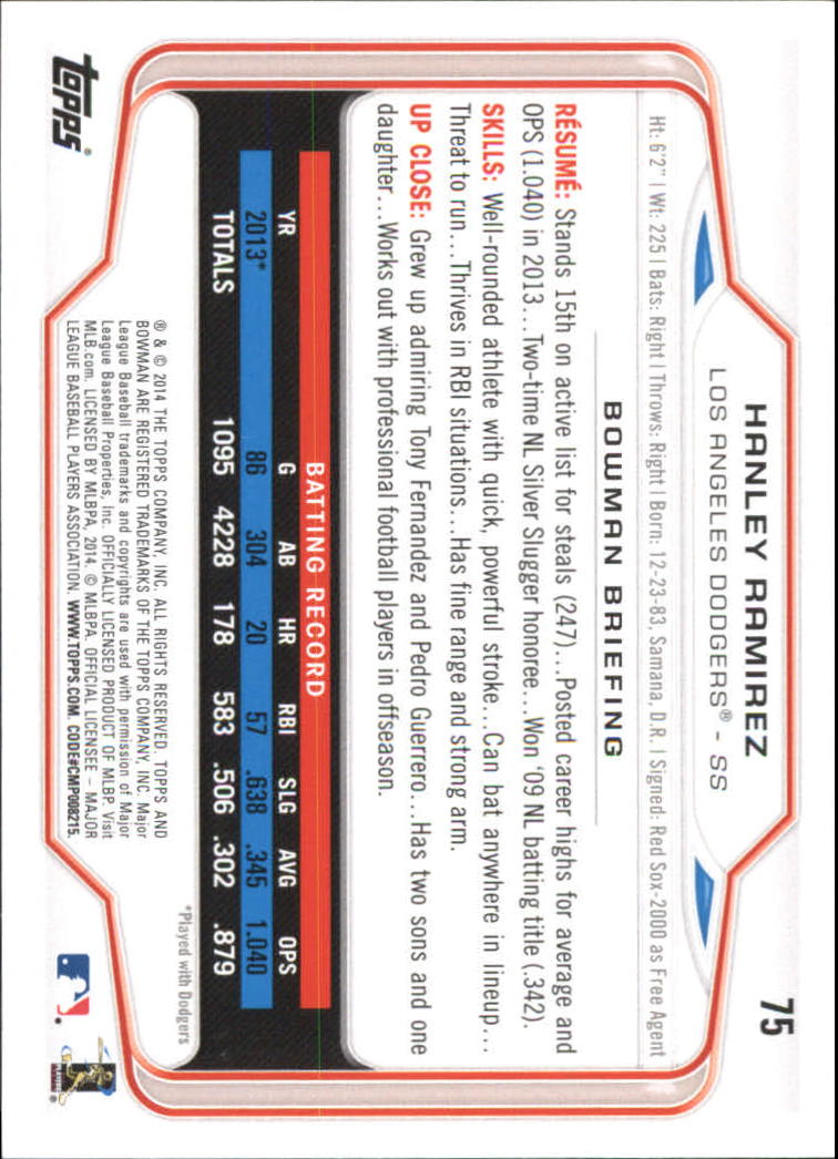 A0983- 2014 Bowman Hometown Baseball Card #s 1-220 -You Pick- 15+ FREE US SHIP - Picture 125 of 359