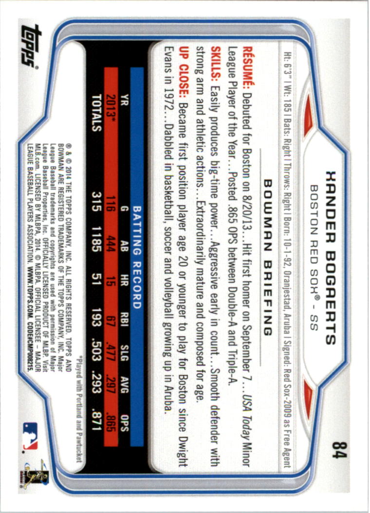 A0983- 2014 Bowman Hometown Baseball Card #s 1-220 -You Pick- 15+ FREE US SHIP - Picture 141 of 359