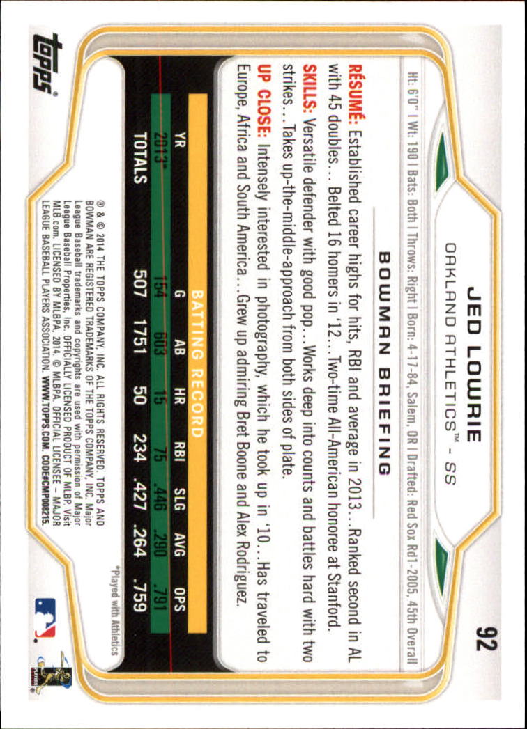 A0983- 2014 Bowman Hometown Baseball Card #s 1-220 -You Pick- 15+ FREE US SHIP - Picture 153 of 359