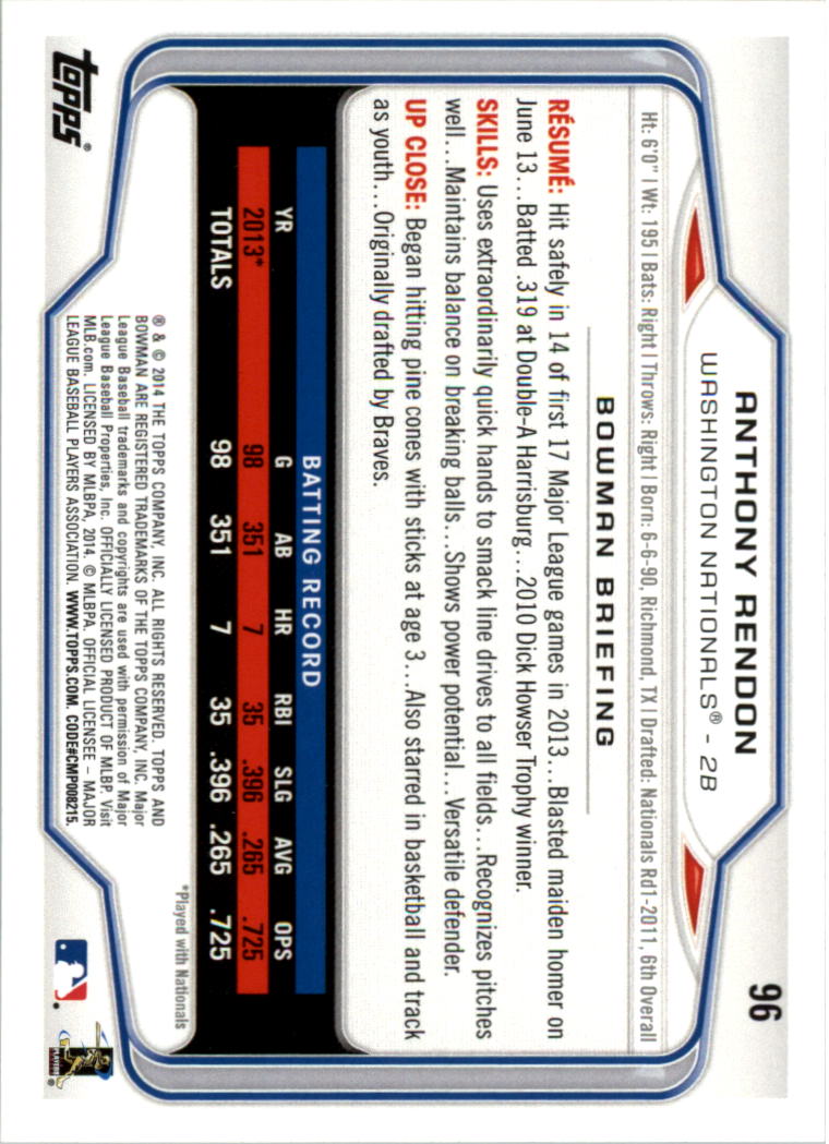 A0983- 2014 Bowman Hometown Baseball Card #s 1-220 -You Pick- 15+ FREE US SHIP - Picture 157 of 359