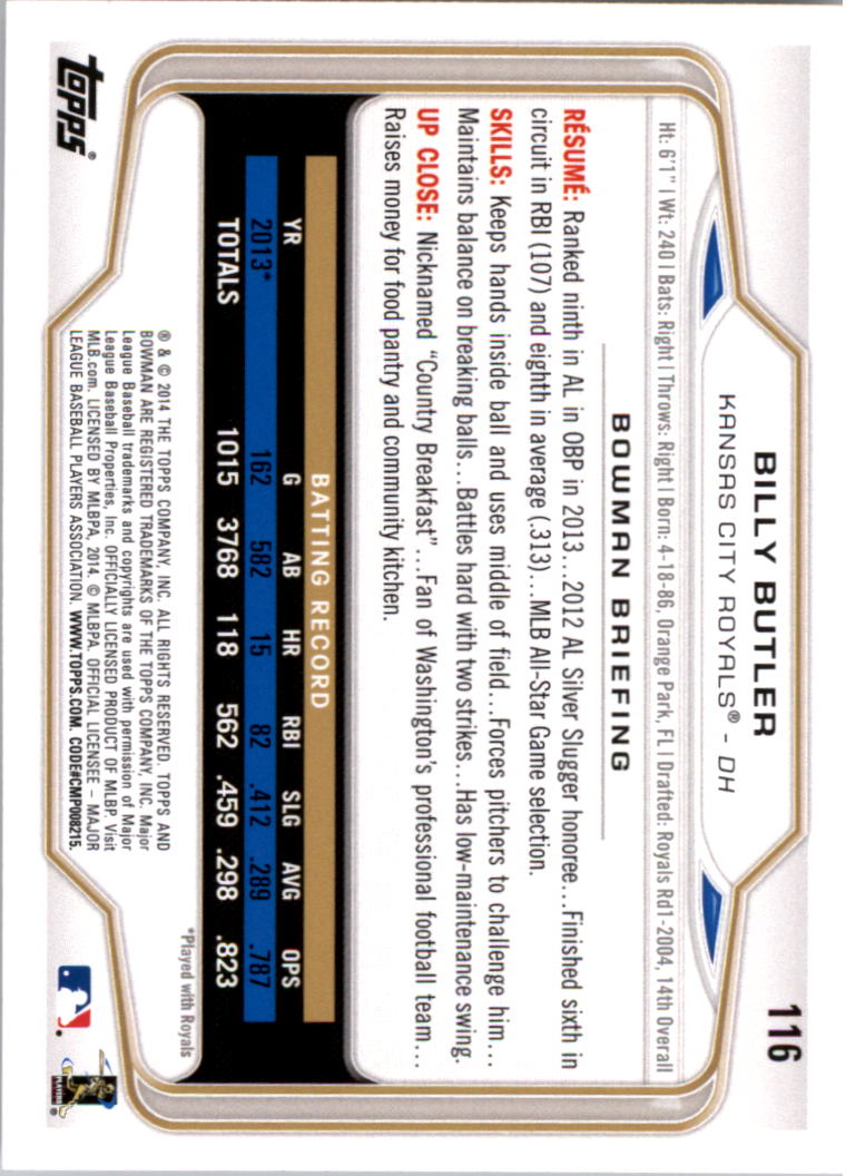A0983- 2014 Bowman Hometown Baseball Card #s 1-220 -You Pick- 15+ FREE US SHIP - Picture 185 of 359