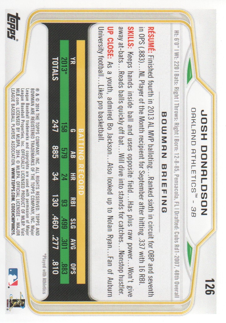 A0983- 2014 Bowman Hometown Baseball Card #s 1-220 -You Pick- 15+ FREE US SHIP - Picture 203 of 359