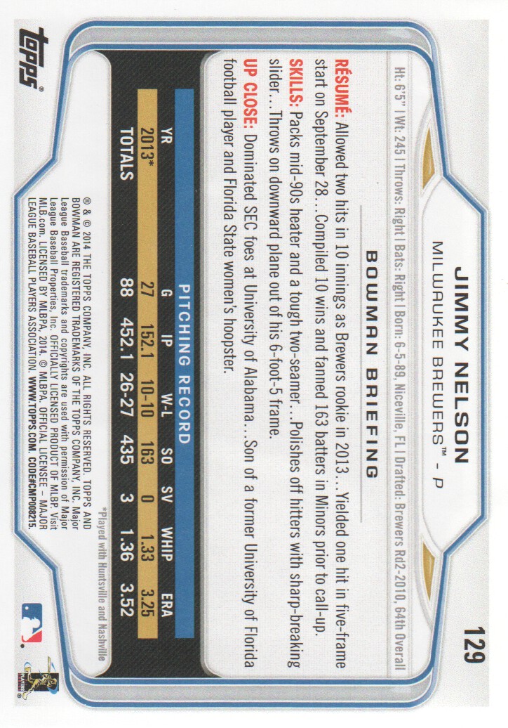 A0983- 2014 Bowman Hometown Baseball Card #s 1-220 -You Pick- 15+ FREE US SHIP - Picture 209 of 359