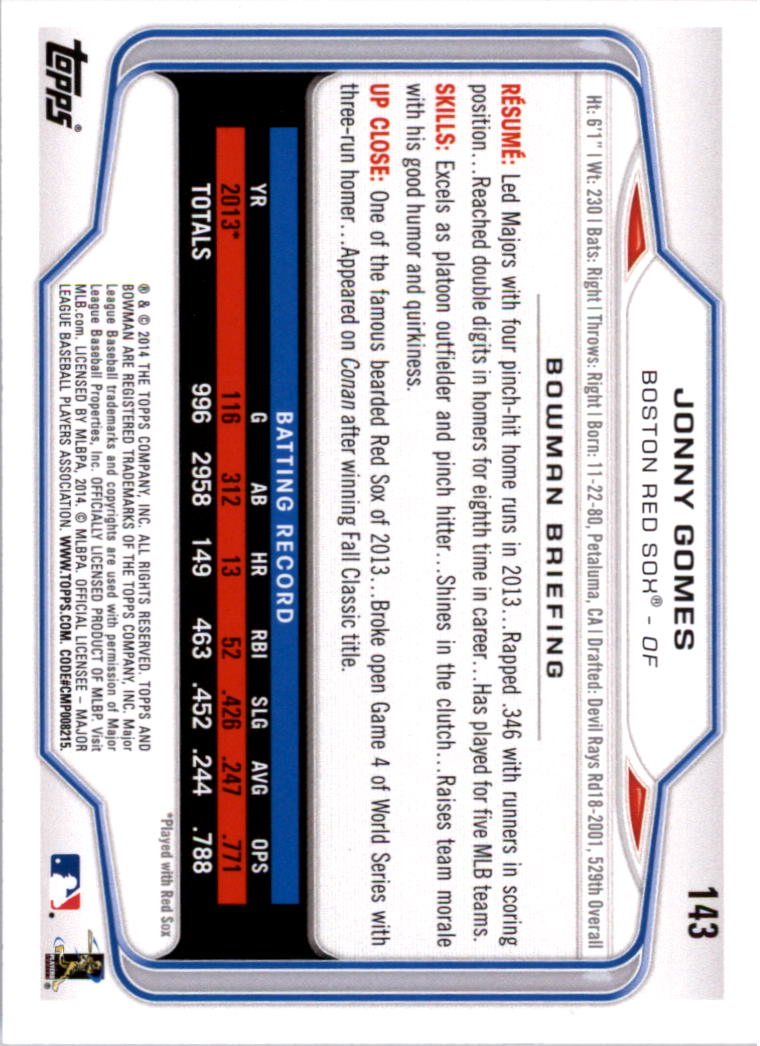 A0983- 2014 Bowman Hometown Baseball Card #s 1-220 -You Pick- 15+ FREE US SHIP - Picture 233 of 359
