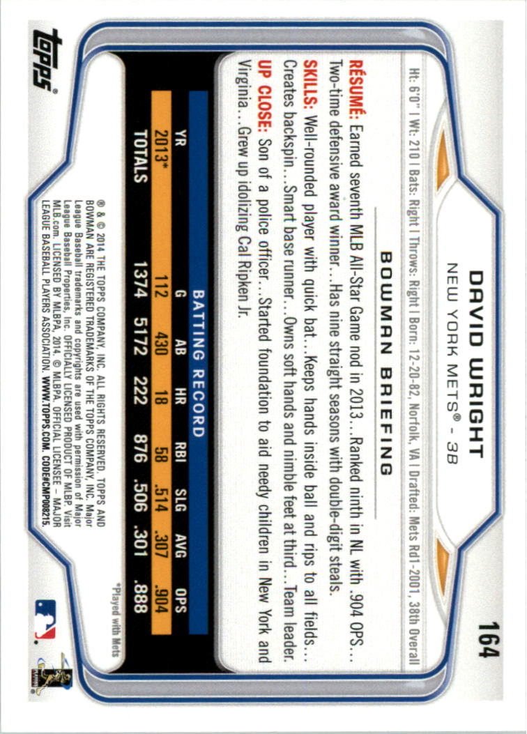 A0983- 2014 Bowman Hometown Baseball Card #s 1-220 -You Pick- 15+ FREE US SHIP - Picture 265 of 359