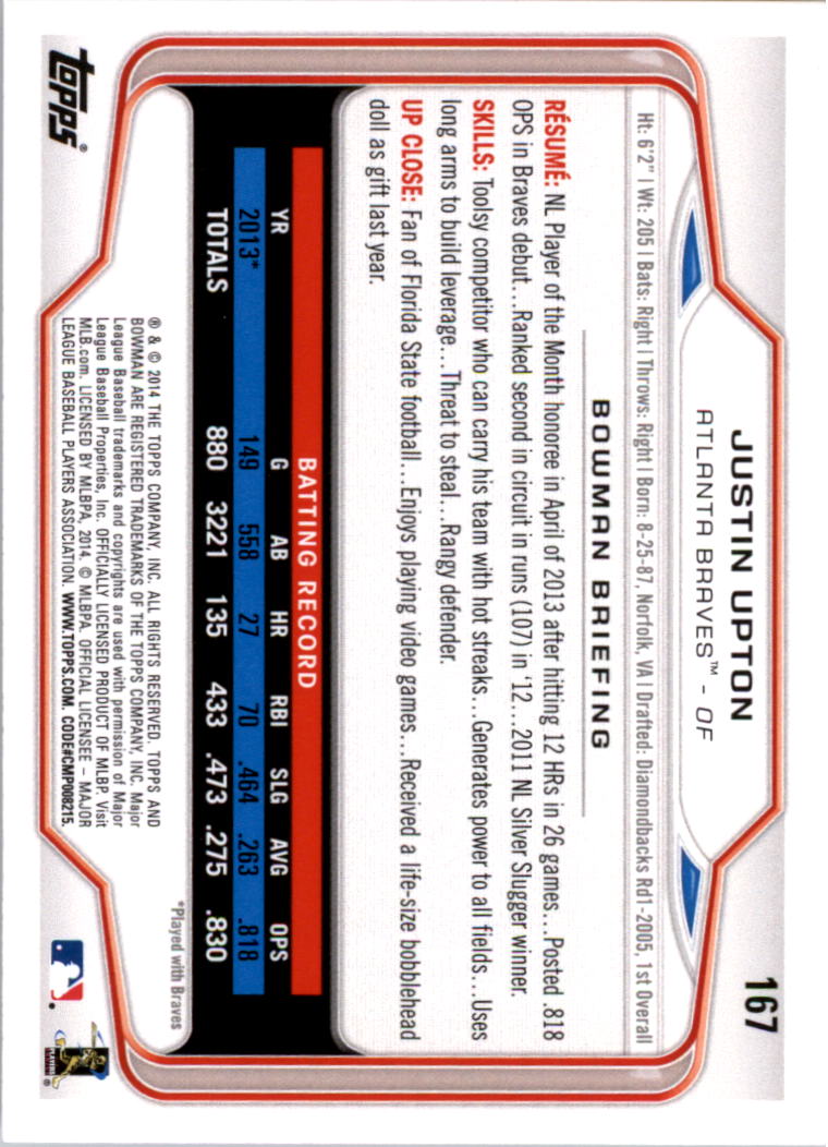 A0983- 2014 Bowman Hometown Baseball Card #s 1-220 -You Pick- 15+ FREE US SHIP - Picture 269 of 359