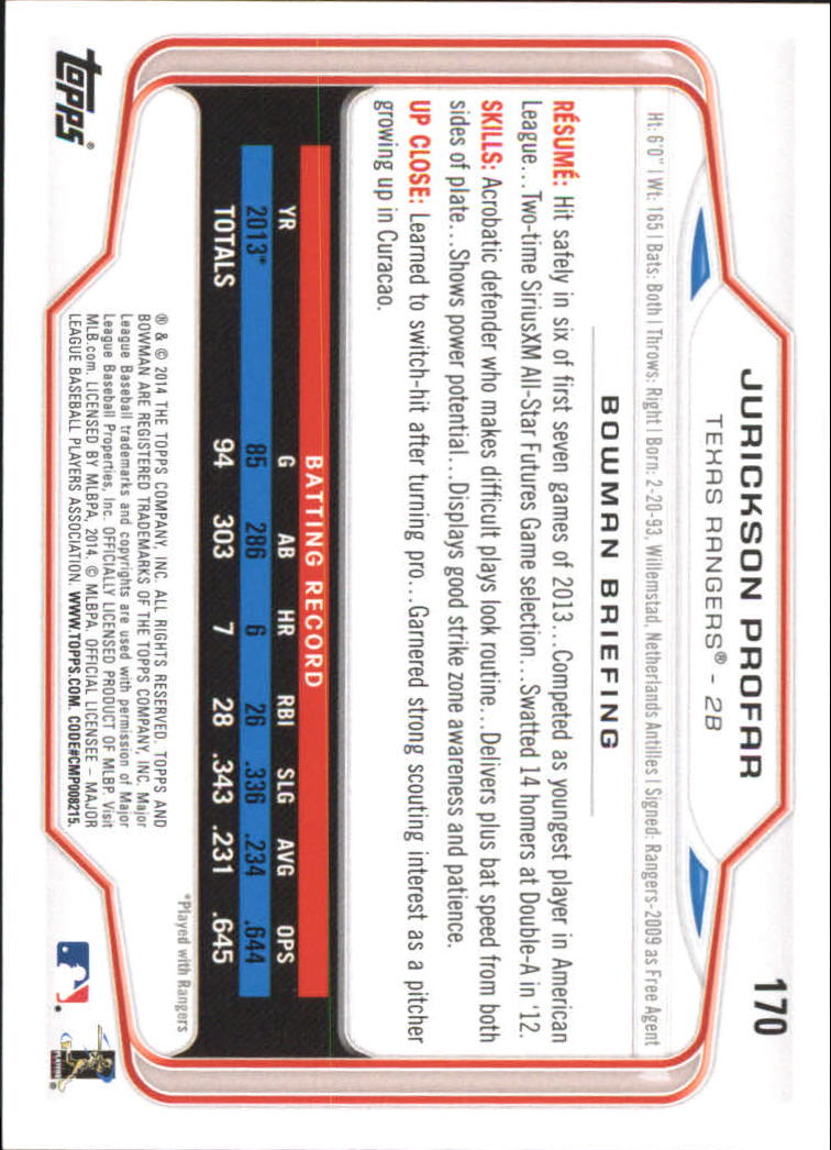 A0983- 2014 Bowman Hometown Baseball Card #s 1-220 -You Pick- 15+ FREE US SHIP - Picture 274 of 359