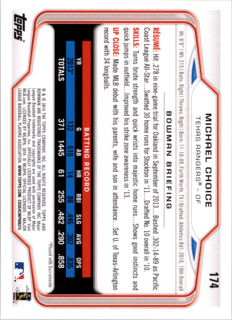 A0983- 2014 Bowman Hometown Baseball Card #s 1-220 -You Pick- 15+ FREE US SHIP - Picture 281 of 359