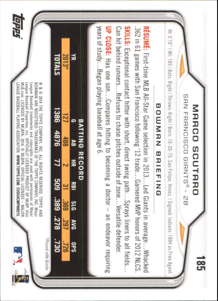 A0983- 2014 Bowman Hometown Baseball Card #s 1-220 -You Pick- 15+ FREE US SHIP - Picture 297 of 359
