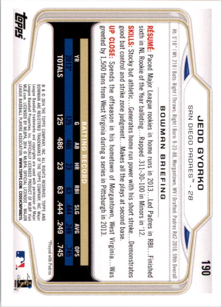 A0983- 2014 Bowman Hometown Baseball Card #s 1-220 -You Pick- 15+ FREE US SHIP - Picture 305 of 359