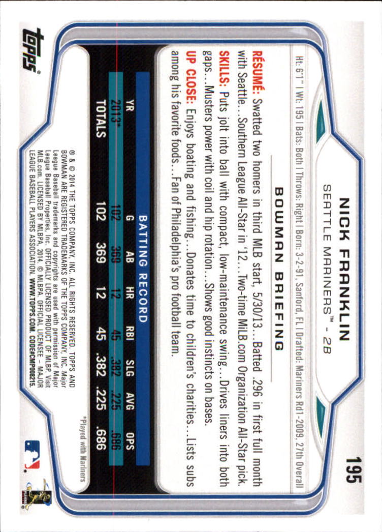 A0983- 2014 Bowman Hometown Baseball Card #s 1-220 -You Pick- 15+ FREE US SHIP - Picture 315 of 359