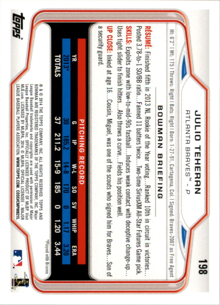 A0983- 2014 Bowman Hometown Baseball Card #s 1-220 -You Pick- 15+ FREE US SHIP - Picture 321 of 359