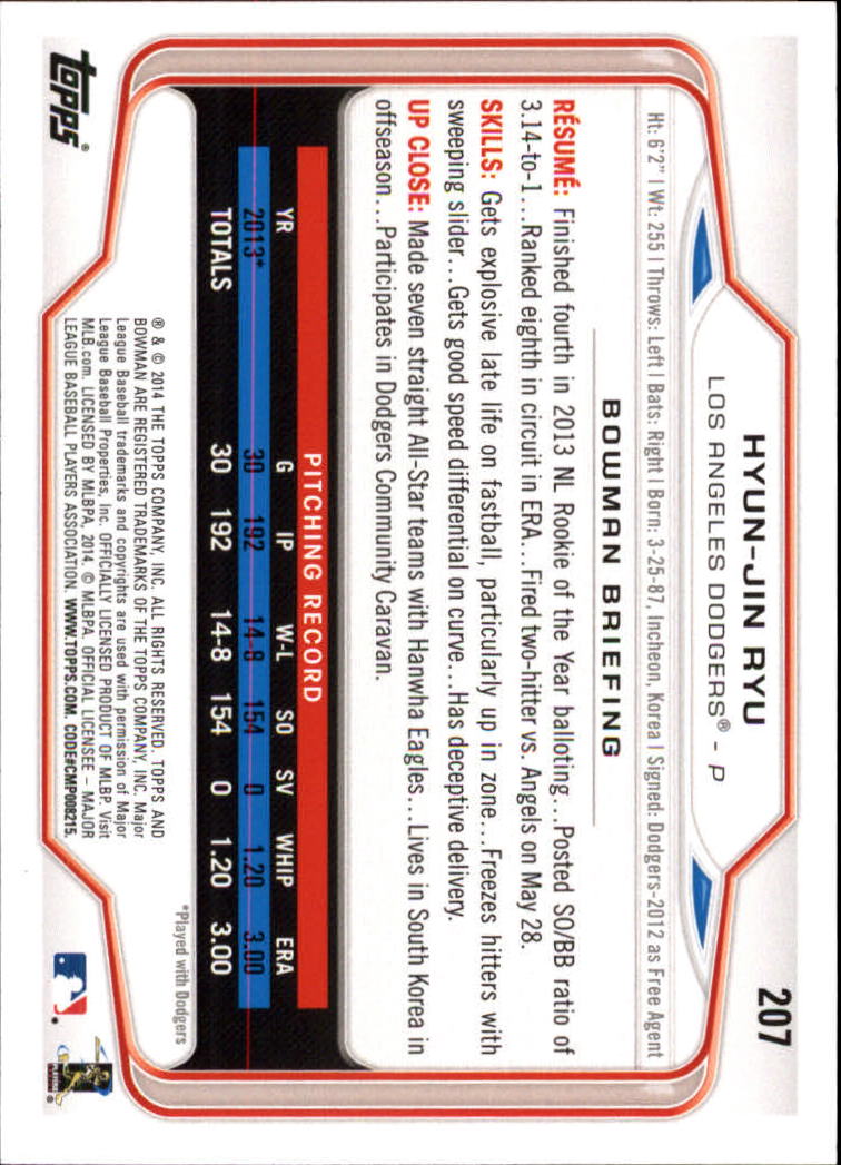 A0983- 2014 Bowman Hometown Baseball Card #s 1-220 -You Pick- 15+ FREE US SHIP - Picture 337 of 359