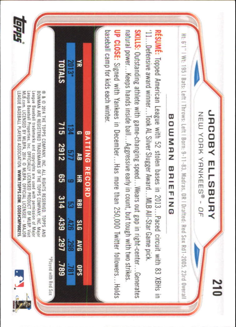 A0983- 2014 Bowman Hometown Baseball Card #s 1-220 -You Pick- 15+ FREE US SHIP - Picture 343 of 359