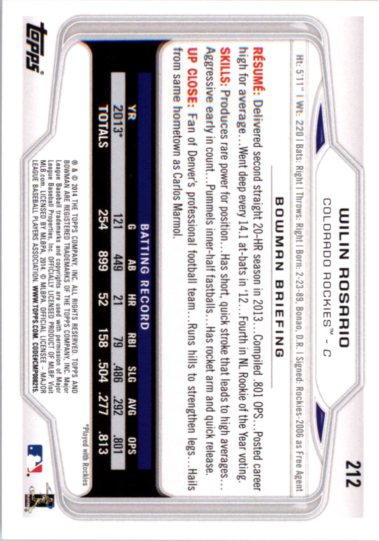 A0983- 2014 Bowman Hometown Baseball Card #s 1-220 -You Pick- 15+ FREE US SHIP - Picture 345 of 359