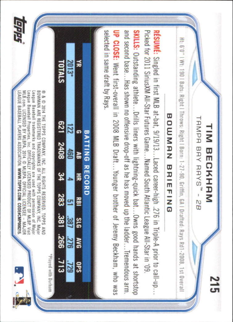 A0983- 2014 Bowman Hometown Baseball Card #s 1-220 -You Pick- 15+ FREE US SHIP - Picture 349 of 359