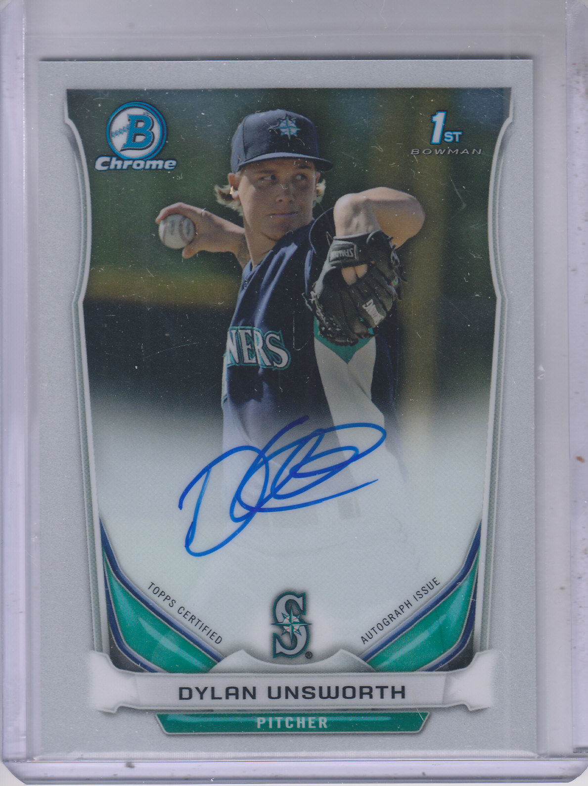 2014 Bowman Chrome Prospect Autographs #BCAPDUN Dylan Unsworth