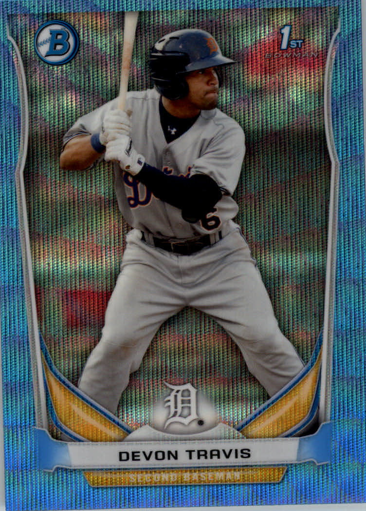 2014 Bowman Chrome Prospects Blue Wave Refractors #BCP33 Devon Travis