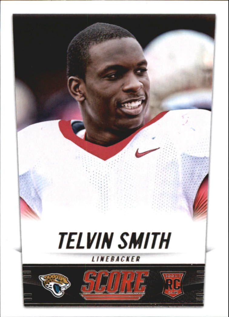 2014 Score Football Card #427 Telvin Smith Rookie. rookie card picture