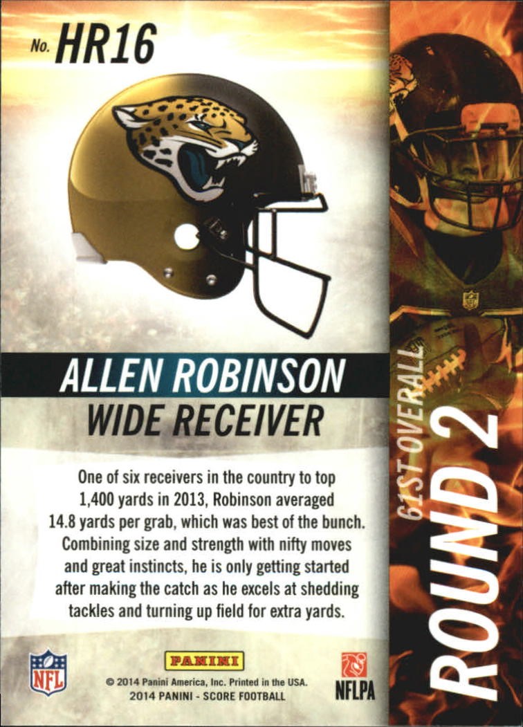 2014 Score Hot Rookies #HR16 Allen Robinson back image