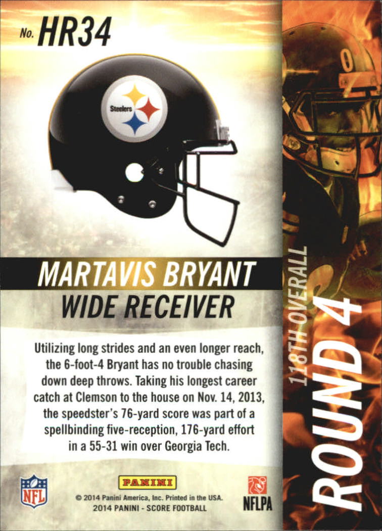 2014 Score Hot Rookies #HR34 Martavis Bryant back image