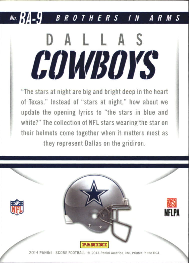 2014 Score Brothers In Arms Gold #BA9 Dallas Cowboys/Jason Witten/Miles Austin back image