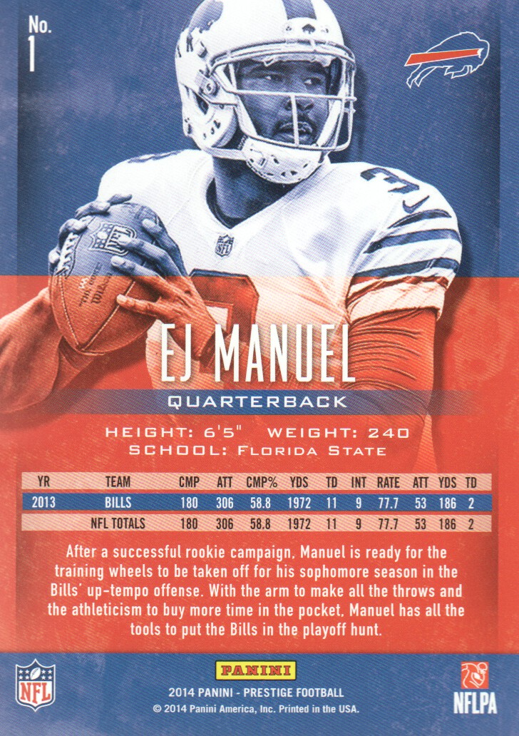 A7843- 2014 Prestige Football Card #s 1-200 -You Pick- 15+ FREE US SHIP - Picture 3 of 355