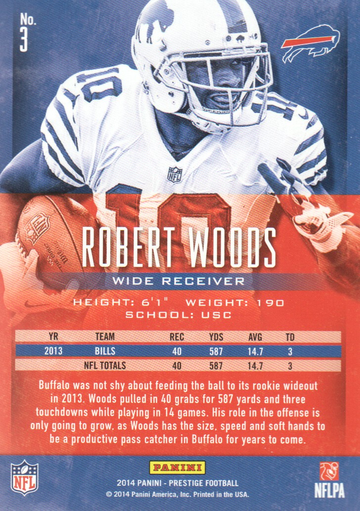 2014 Prestige #3 Robert Woods back image