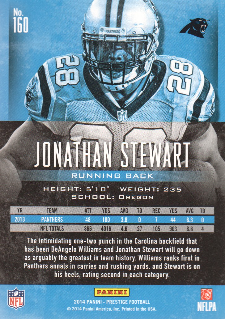 2014 Prestige #160 Jonathan Stewart back image