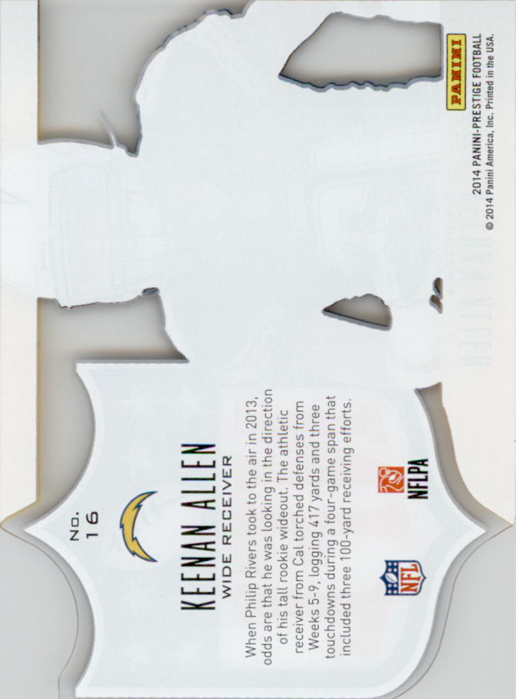 2014 Prestige NFL Shield #16 Keenan Allen back image