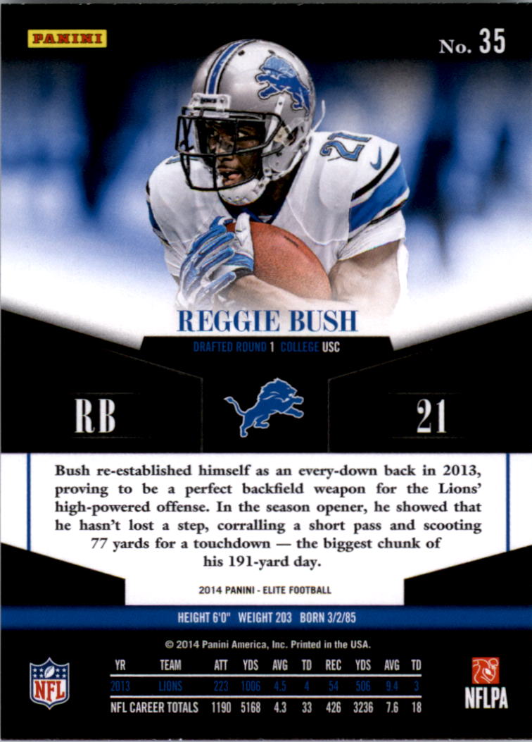 2014 Elite #35 Reggie Bush back image