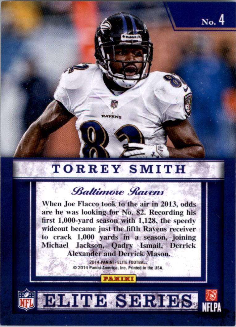 2014 Elite Series Silver #4 Torrey Smith back image