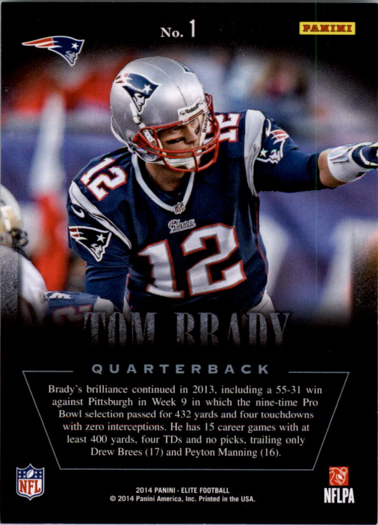 2014 Elite Legends of the Fall Silver #1 Tom Brady Patriots 