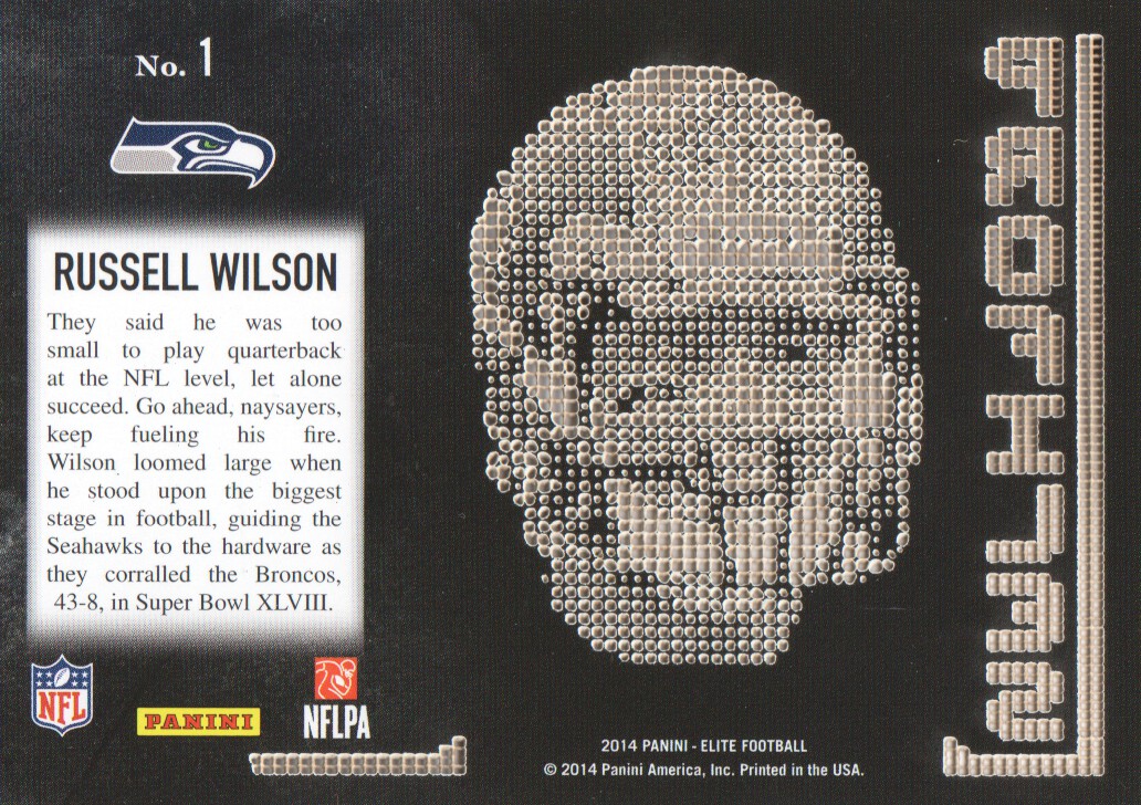2014 Elite Profiles Silver #1 Russell Wilson back image