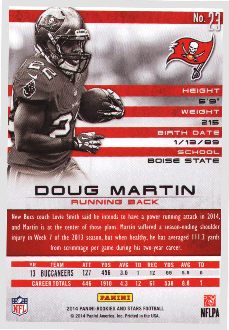 2014 Rookies and Stars #23 Doug Martin back image