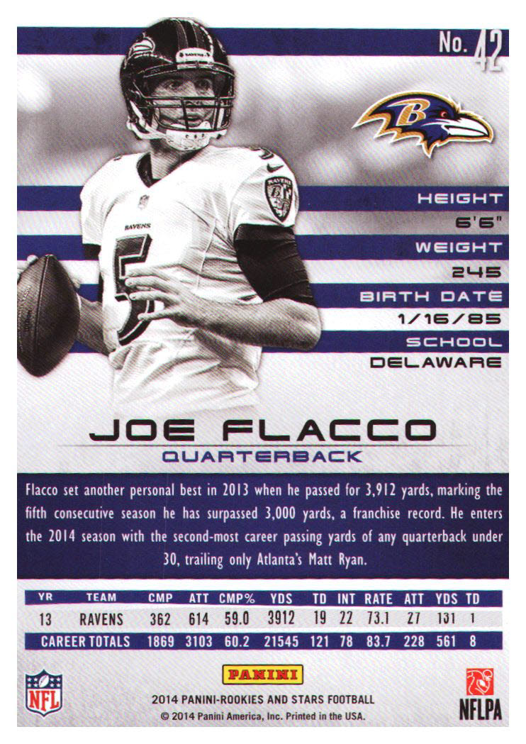 2014 Rookies and Stars #42 Joe Flacco back image