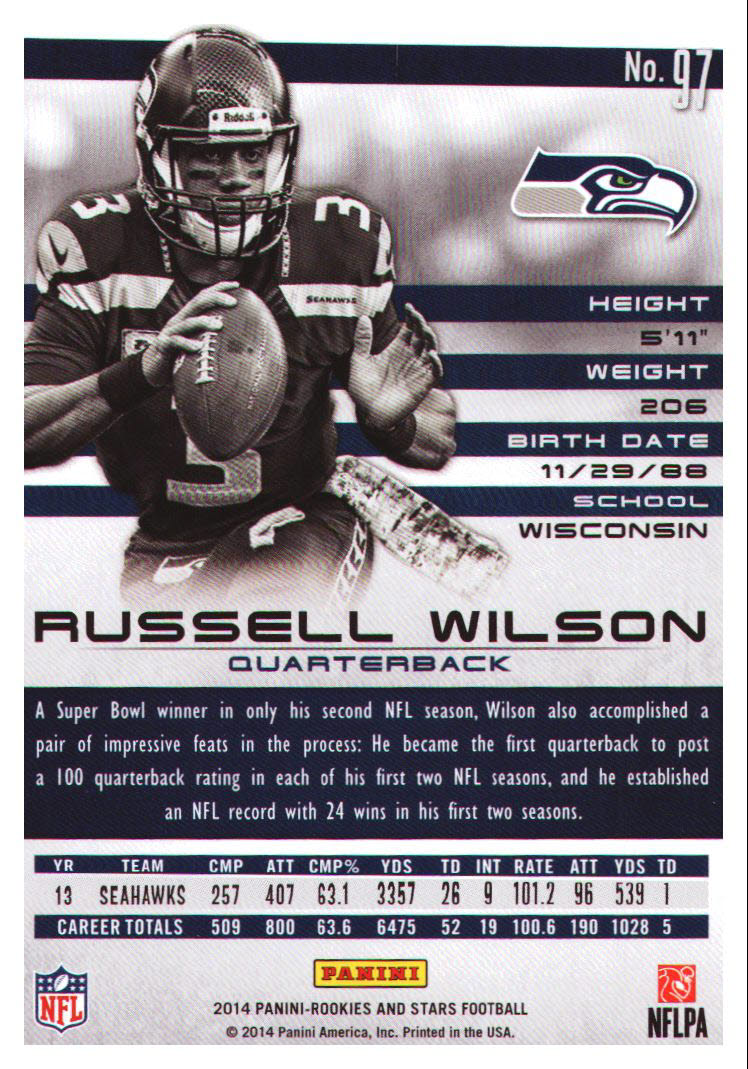 2014 Rookies and Stars #97 Russell Wilson back image