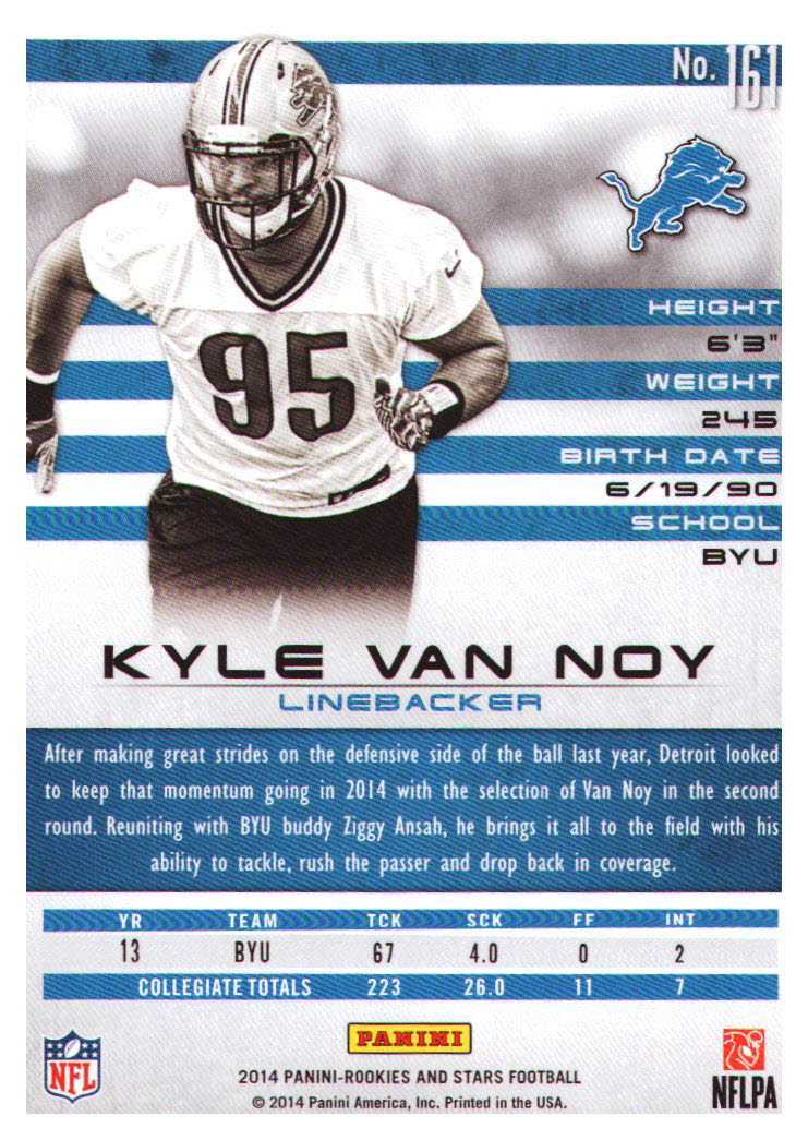 2014 Rookies and Stars #161 Kyle Van Noy RC back image