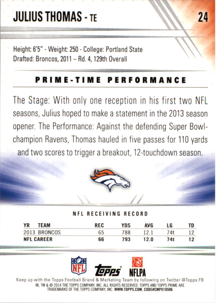 B2373- 2014 Topps Prime FB Card #s 1-150 +Inserts -You Pick- 15+ FREE US SHIP - Picture 53 of 373