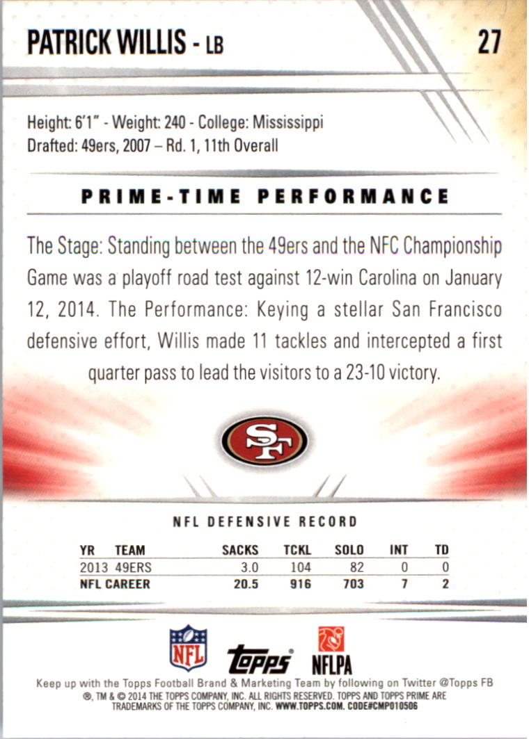 B2373- 2014 Topps Prime FB Card #s 1-150 +Inserts -You Pick- 15+ FREE US SHIP - Picture 59 of 373