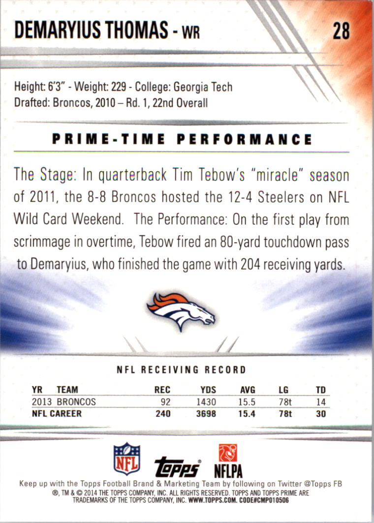 B2373- 2014 Topps Prime FB Card #s 1-150 +Inserts -You Pick- 15+ FREE US SHIP - Picture 61 of 373