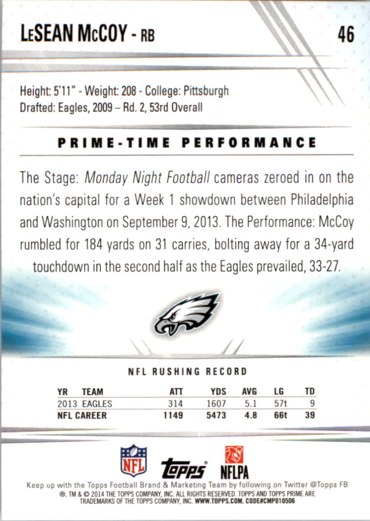 B2373- 2014 Topps Prime FB Card #s 1-150 +Inserts -You Pick- 15+ FREE US SHIP - Picture 95 of 373