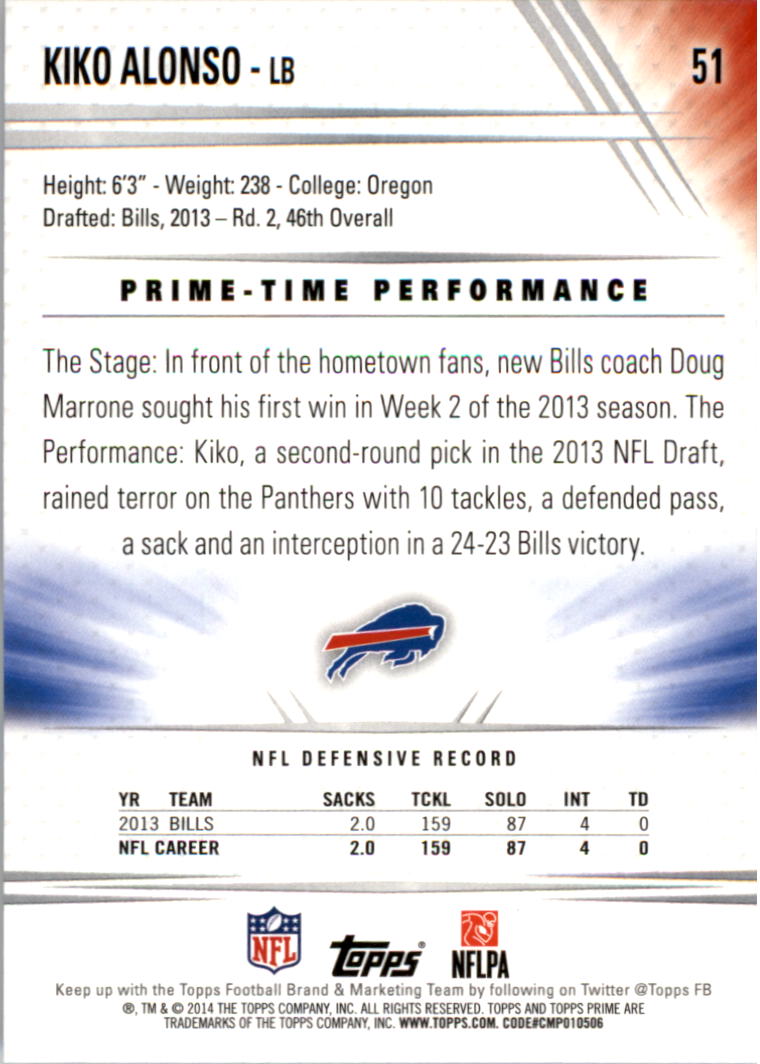 B2373- 2014 Topps Prime FB Card #s 1-150 +Inserts -You Pick- 15+ FREE US SHIP - Picture 107 of 373