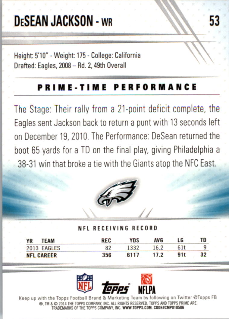 B2373- 2014 Topps Prime FB Card #s 1-150 +Inserts -You Pick- 15+ FREE US SHIP - Picture 111 of 373