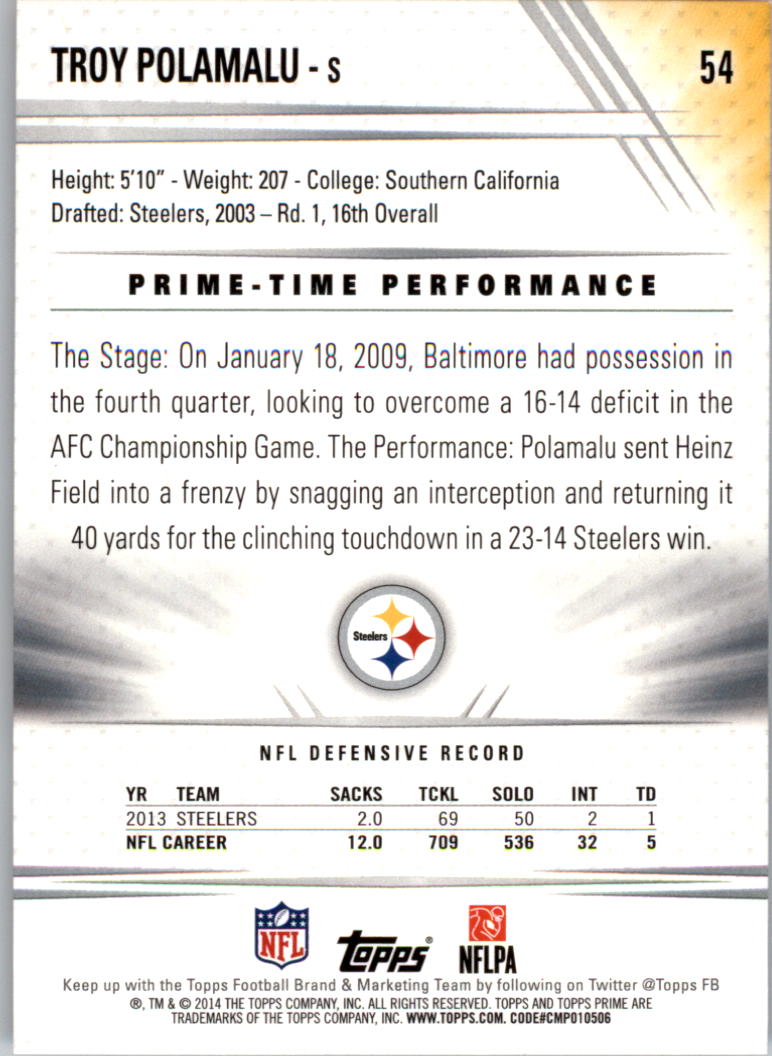 B2373- 2014 Topps Prime FB Card #s 1-150 +Inserts -You Pick- 15+ FREE US SHIP - Picture 113 of 373