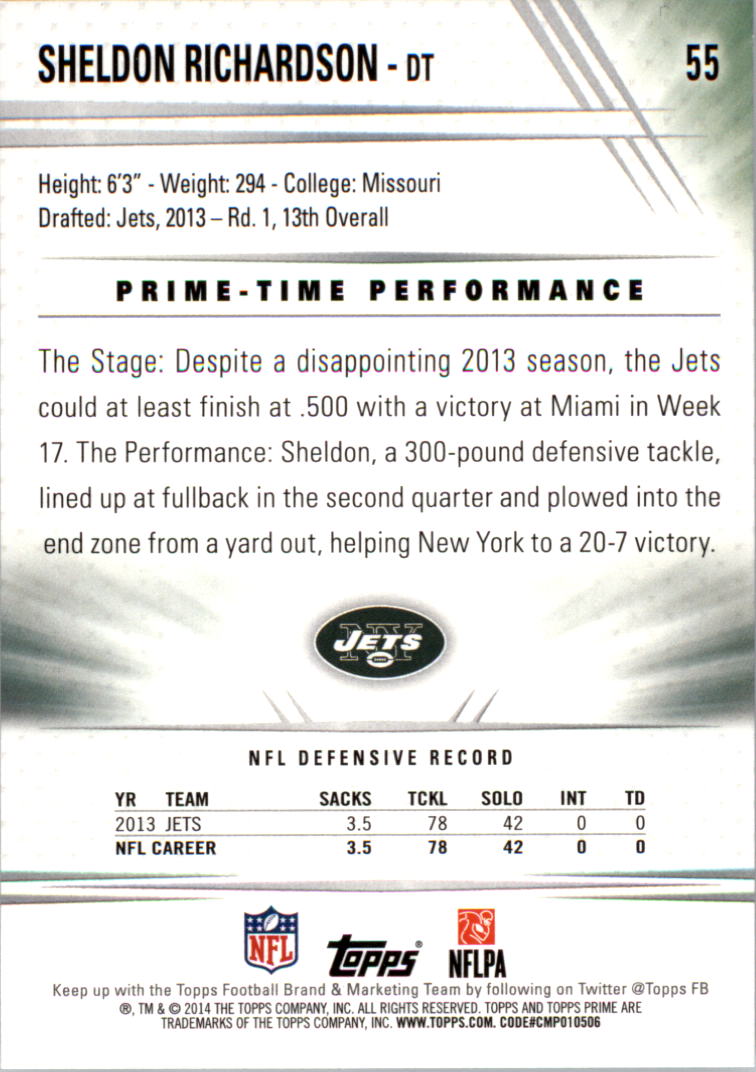 B2373- 2014 Topps Prime FB Card #s 1-150 +Inserts -You Pick- 15+ FREE US SHIP - Picture 115 of 373