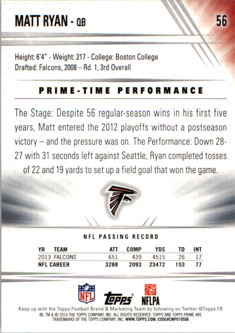 B2373- 2014 Topps Prime FB Card #s 1-150 +Inserts -You Pick- 15+ FREE US SHIP - Picture 117 of 373