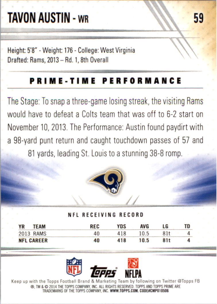 B2373- 2014 Topps Prime FB Card #s 1-150 +Inserts -You Pick- 15+ FREE US SHIP - Picture 123 of 373