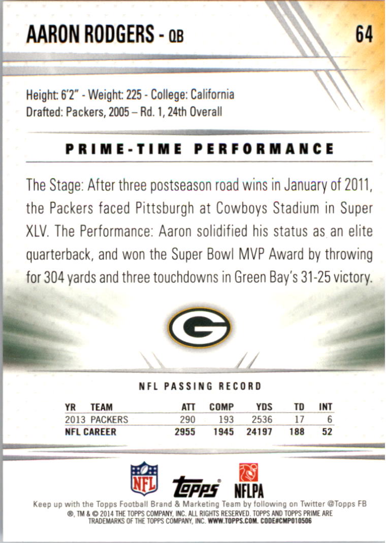 B2373- 2014 Topps Prime FB Card #s 1-150 +Inserts -You Pick- 15+ FREE US SHIP - Picture 133 of 373